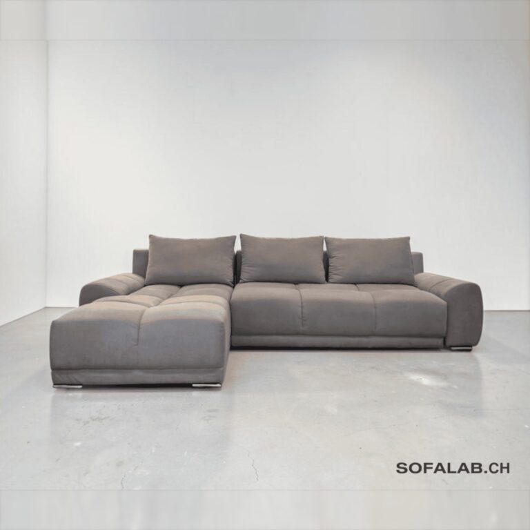 Ecksofa Sandbeige mit Schlaffunktion – Occasion Sofa kaufen bei SofaLab