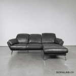 W. Schillig Corner Sofa, soft nappalder, dark olive green – buy Occasion sofa at SofaLab