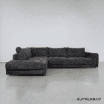 PepperCorner Sofa, dark gray cord, including all pillows - buy Occasion sofa at SofaLab