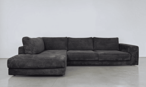 PepperCorner Sofa, dark gray cord, including all pillows - buy Occasion sofa at SofaLab