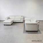 Natuzzi Brivido sofa set, real nappalder, cream – buy Occasion sofa at SofaLab