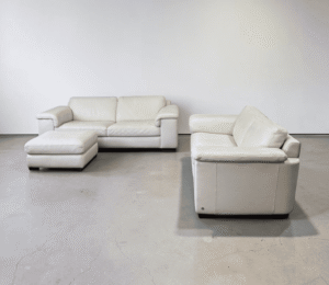 Natuzzi Brivido sofa set, real nappalder, cream – buy Occasion sofa at SofaLab