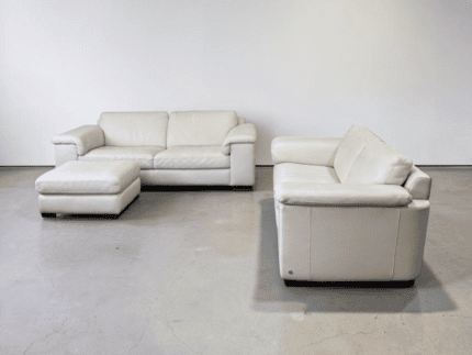 Natuzzi Brivido sofa set, real nappalder, cream – buy Occasion sofa at SofaLab
