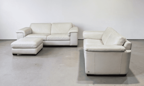 Natuzzi Brivido sofa set, real nappalder, cream – buy Occasion sofa at SofaLab