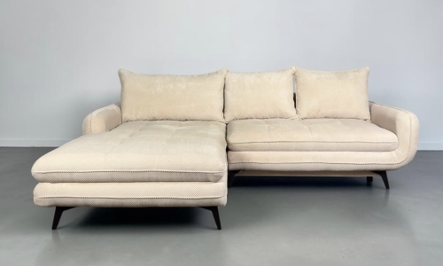 Corner Sofa Beige cream with sleep function and storage space – buy Occasion Sofa from SofaLab