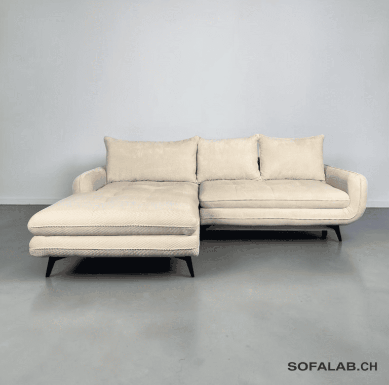 Ecksofa Beige-Creme mit Schlaffunktion und Stauraum – Occasion Sofa kaufen bei SofaLab