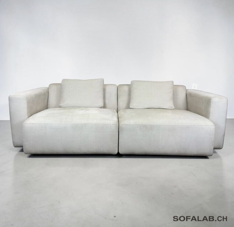 Interio 2-seater sofa, pale beige fabric – buy Occasion sofa at SofaLab