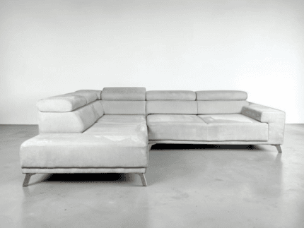 Light grey Corner Sofa made of fabric with electric sleep function – buy Occasion Sofa from SofaLab
