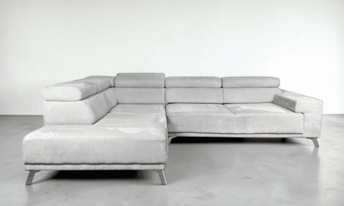 Light grey Corner Sofa made of fabric with electric sleep function – buy Occasion Sofa from SofaLab
