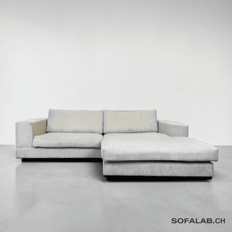 Ecksofa Beige-Creme aus Cordstoff – Occasion Sofa kaufen bei SofaLab