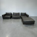 FLY Modulares Ecksofa, Schwarz Nubukleder - Image 11