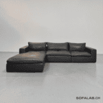 FLY Modular Corner Sofa, dark gray nubu leather – Occasion sofa buy at SofaLab