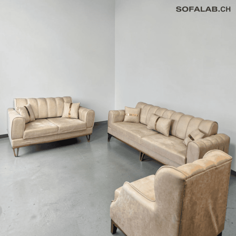 3-piece living room sofa set Sandbeige – buy Occasion sofa at SofaLab