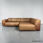 Bullfrog Vintage 80’sCorner Sofa Cognac with electric bed function – buy Occasion Sofa from SofaLab