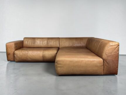 Bullfrog Vintage 80’sCorner Sofa Cognac with electric bed function – buy Occasion Sofa from SofaLab