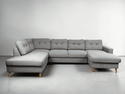 U-shaped sofa classic gray with sleep function and storage space – buy Occasion sofa at SofaLab
