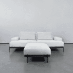 2-seater sofa set Hellbeige with footrest – buy Occasion sofa at SofaLab