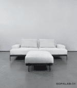 2-seater sofa set Hellbeige with footrest – buy Occasion sofa at SofaLab