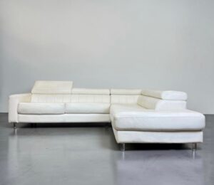 KERMES Corner Sofa, Real leather, cremebeige made in Italy – buy Occasion Sofa at SofaLab