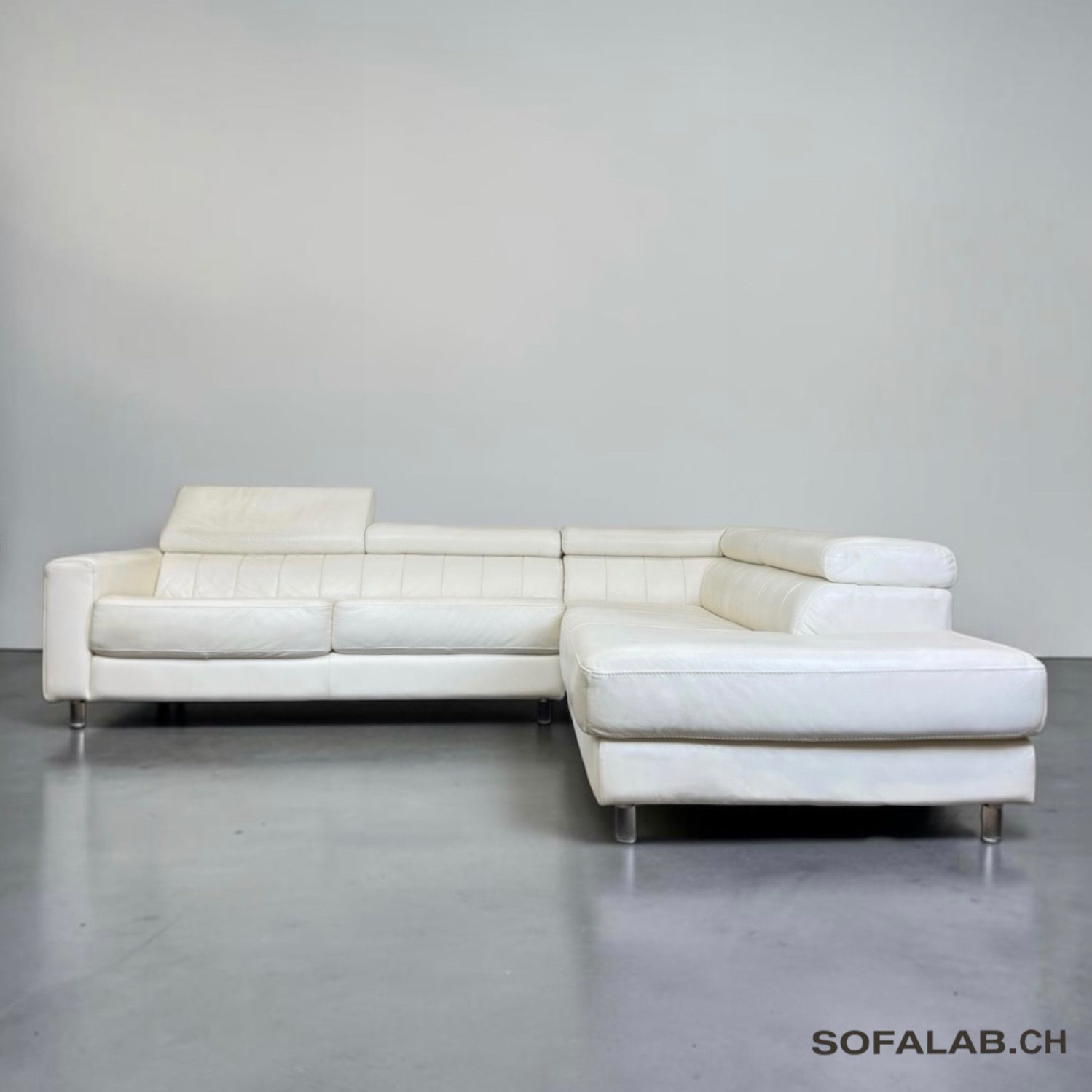 36AE6093-2953-415D-92E3-F86A45BE7D7E KERMES Ecksofa, EchtLeder, cremebeige made in Italy – Occasion Sofa kaufen bei SofaLab