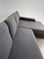 Schwarzes Ecksofa mit Schlaffunktion und Stauraum – Bild 7