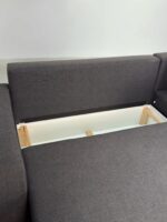 Schwarzes Ecksofa mit Schlaffunktion und Stauraum – Bild 6