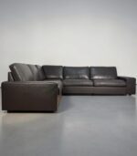 Ecksofa aus echtem Stierleder, Tabakbraun – Bild 10