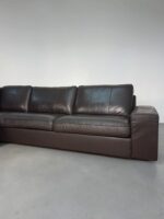 Ecksofa aus echtem Stierleder, Tabakbraun – Bild 8