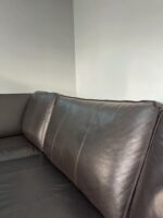 Ecksofa aus echtem Stierleder, Tabakbraun – Bild 6