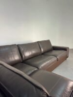 Ecksofa aus echtem Stierleder, Tabakbraun – Bild 3