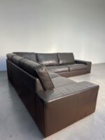 Ecksofa aus echtem Stierleder, Tabakbraun – Bild 2