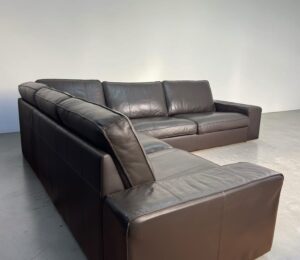 Corner Sofa Made of real bull leather, tobacco brown – buy Occasion sofa at SofaLab