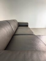 Ecksofa aus echtem Rindsleder, tabakbraun – Bild 4
