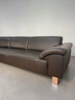 Ecksofa aus echtem Rindsleder, tabakbraun – Bild 6