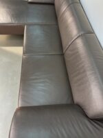 Ecksofa aus echtem Rindsleder, tabakbraun – Bild 7