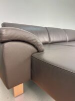 Ecksofa aus echtem Rindsleder, tabakbraun – Bild 9