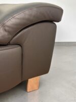 Ecksofa aus echtem Rindsleder, tabakbraun – Bild 10