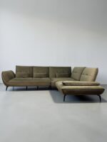 Corner Sofa Of olive-green velvet with adjustable backrests – Image 14