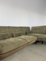 Corner Sofa Of olive-green velvet with adjustable backrests – Picture 6