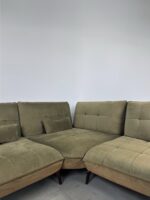 Corner Sofa Of olive-green velvet with adjustable backrests – Picture 7