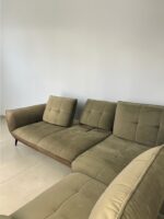 Corner Sofa Of olive-green velvet with adjustable backrests – Figure 11
