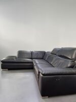 Ecksofa aus echtem Rindsleder, schwarz – Bild 10