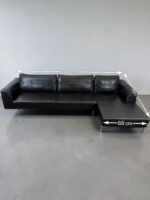 Ecksofa aus echtem Nubukleder, schwarz - Image 12
