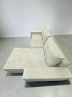 Ecksofa Hellbeige Cordstoff mit Schlaffunktion – Bild 5