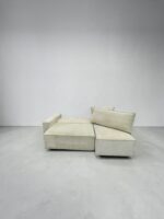 Ecksofa Hellbeige Cordstoff mit Schlaffunktion – Bild 9