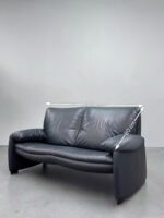 Leolux Bora 2-seater sofa, navy real leather - Image 9