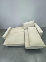 Ecksofa Hellbeige Cordstoff mit Schlaffunktion – Bild 8