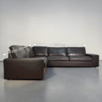 Ecksofa aus echtem Stierleder, Tabakbraun – Bild 13