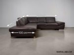 Corner Sofa like new, real leather, Togo brown – Picture 13
