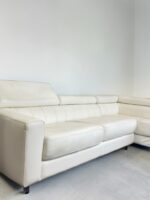 KERMES Ecksofa Echtleder, cremebeige made in Italy - Image 3
